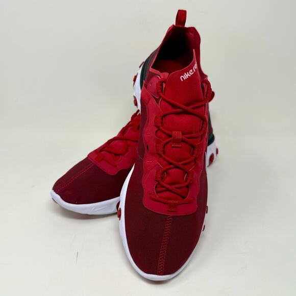 Nike React Element 55 Sneakers Men's Sz 12 Red White L.2.1 Sporty Rugged - Picture 9 of 14